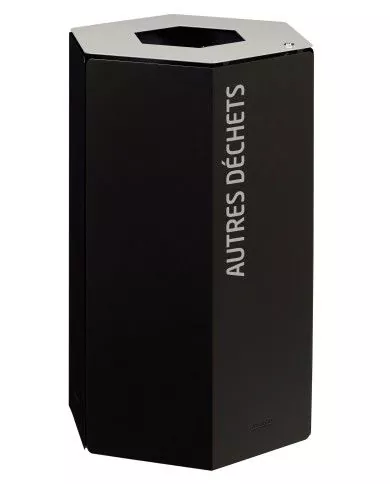 Poubelle tri sélectif design TERAHEX 50L - GRIS AUTRES DECHETS - Corps Gris Manganèse