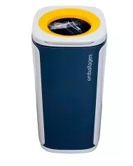 Poubelle de tri - design WASTEE 60L - EMBALLAGES - Jaune - poubelle compartimentée, corbeille recyclage bureau, recyclage Poubelle de tri - design WASTEE 60L - EMBALLAGES - Jaune - poubelle compartimentée, corbeille recyclage bureau, recyclage