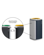 Poubelle de tri - design WASTEE 60L - EMBALLAGES - Jaune - mobilier de tri écologique, recyclage déchets triés, meuble de tri Poubelle de tri - design WASTEE 60L - EMBALLAGES - Jaune - mobilier de tri écologique, recyclage déchets triés, meuble de tri