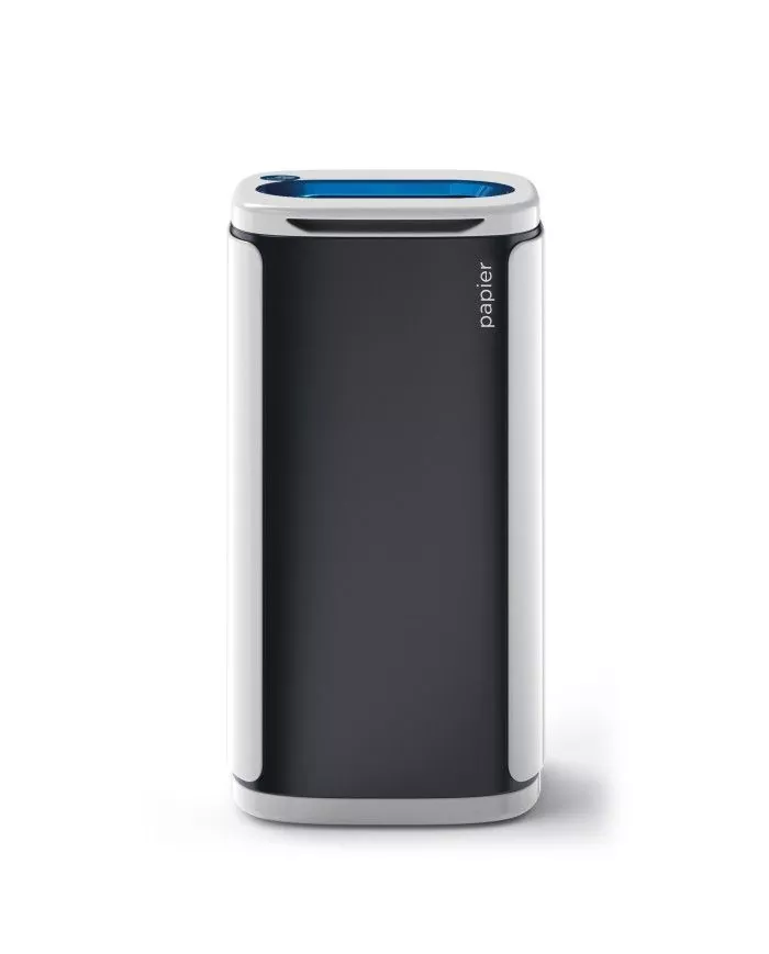 Poubelle de tri - design WASTEE 60L - PAPIER - Bleu - meuble de tri durable, poubelle compartimentée, station de tri moderne Poubelle de tri - design WASTEE 60L - PAPIER - Bleu - meuble de tri durable, poubelle compartimentée, station de tri moderne