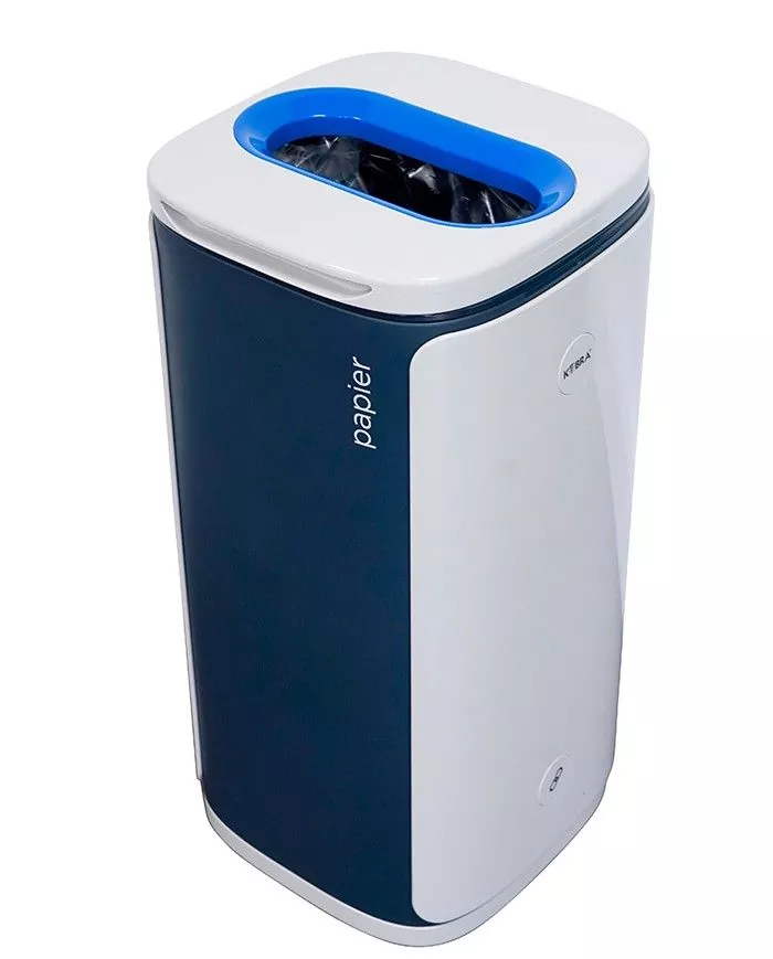 Poubelle de tri - design WASTEE 60L - PAPIER - Bleu - gestion des déchets en entreprise, meuble de tri durable, mobilier de tri Poubelle de tri - design WASTEE 60L - PAPIER - Bleu - gestion des déchets en entreprise, meuble de tri durable, mobilier de tri