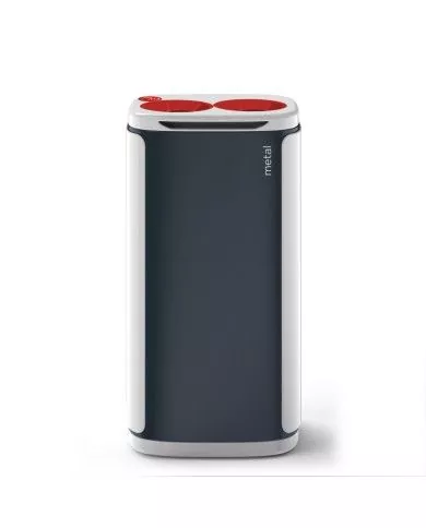 Poubelle de tri - design WASTEE 60L - METAL - Rouge - conteneur de recyclage, gestion des déchets en entreprise, recyclage Poubelle de tri - design WASTEE 60L - METAL - Rouge - conteneur de recyclage, gestion des déchets en entreprise, recyclage