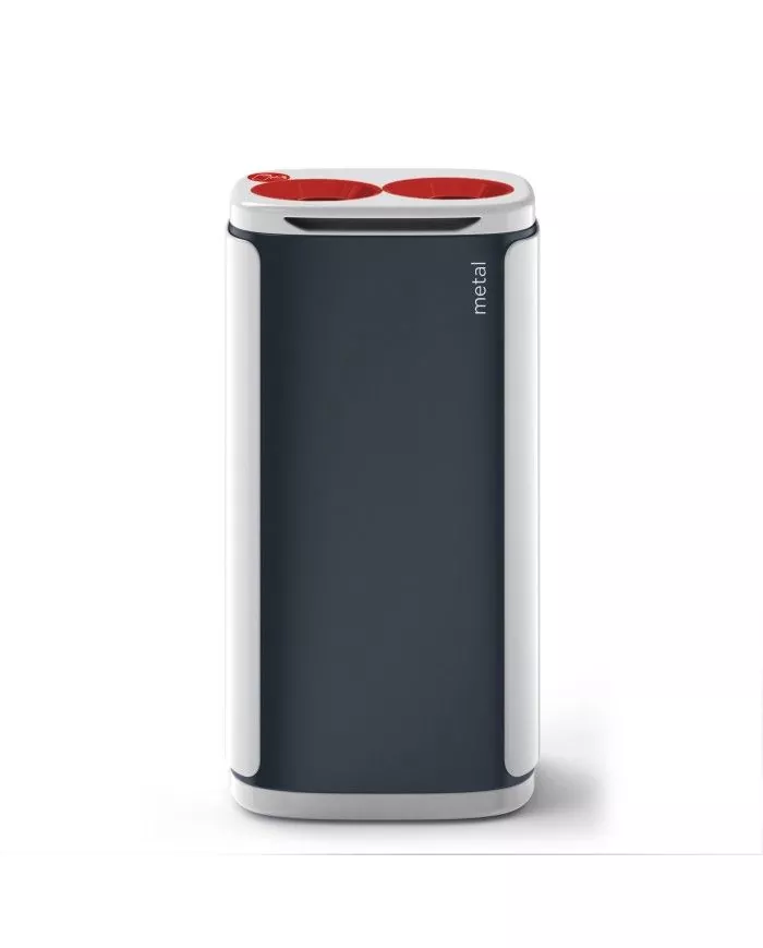 Poubelle de tri - design WASTEE 60L - METAL - Rouge - conteneur de recyclage, gestion des déchets en entreprise, recyclage Poubelle de tri - design WASTEE 60L - METAL - Rouge - conteneur de recyclage, gestion des déchets en entreprise, recyclage