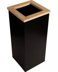 Poubelle de tri - design TERAWOOD 65L - Corps Gris manganèse - station de tri moderne, tri des déchets professionnels,