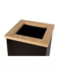 Poubelle de tri - design TERAWOOD 65L - Corps Gris manganèse - gestion des déchets en entreprise, station de tri moderne,