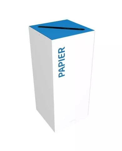 Poubelle de tri - design TERAFLEX 65L - BLEU PAPIER - Corps Blanc - Marquage sérigraphie - solution tri sélectif, poubelle de