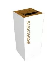 Poubelle de tri - design TERAFLEX 65L - MARRON BIODECHETS - Corps Blanc - Marquage sérigraphie - mobilier de tri écologique,
