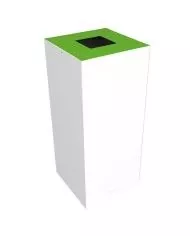 Poubelle de tri - design TERAFLEX 65L - VERT VERRE - Corps Blanc - Sans Marquage - recyclage déchets triés, mobilier de tri