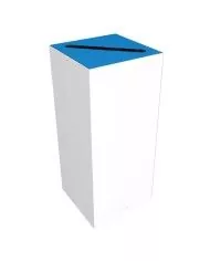 Poubelle de tri - design TERAFLEX 65L - BLEU PAPIER - Corps Blanc - Sans Marquage - station de tri moderne, meuble de tri Poubelle de tri - design TERAFLEX 65L - BLEU PAPIER - Corps Blanc - Sans Marquage - station de tri moderne, meuble de tri