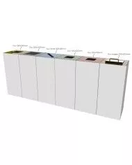 Poubelle de tri - design TERAFLEX 65L - JAUNE EMBALLAGES - Corps Blanc - Sans marquage - recyclage déchets triés, station de Poubelle de tri - design TERAFLEX 65L - JAUNE EMBALLAGES - Corps Blanc - Sans marquage - recyclage déchets triés, station de