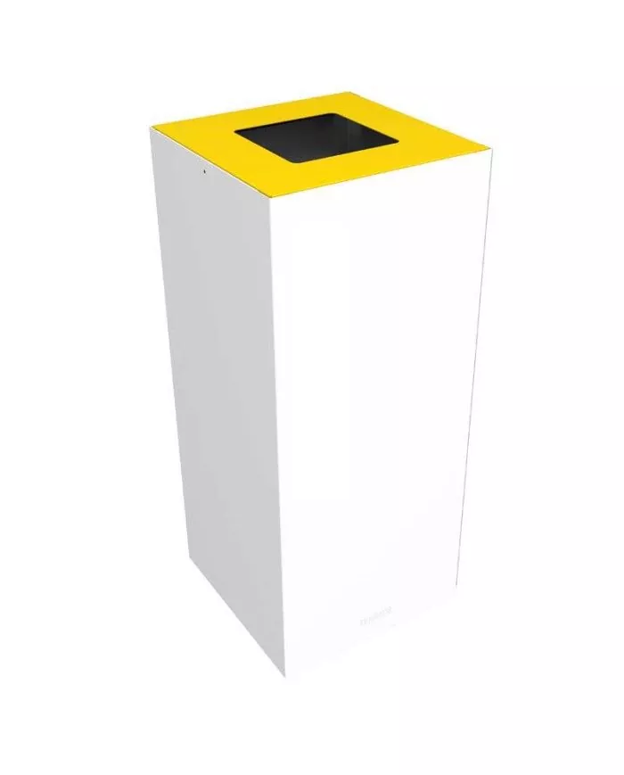 Poubelle de tri - design TERAFLEX 65L - JAUNE EMBALLAGES - Corps Blanc - Sans marquage - tri des déchets professionnels, Poubelle de tri - design TERAFLEX 65L - JAUNE EMBALLAGES - Corps Blanc - Sans marquage - tri des déchets professionnels,