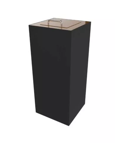 Poubelle de tri - design TERAFLEX 65L - MARRON BIODECHETS - Corps Gris Manganèse - Sans marquage - meuble de tri durable,