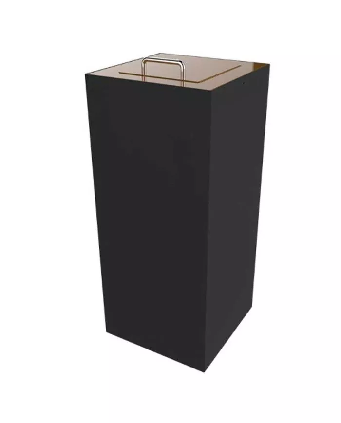 Poubelle de tri - design TERAFLEX 65L - MARRON BIODECHETS - Corps Gris Manganèse - Sans marquage - meuble de tri durable,