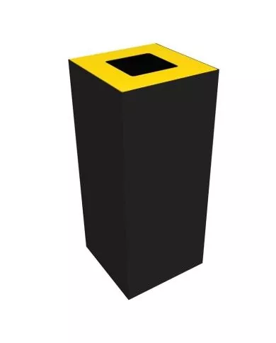 Poubelle de tri - design TERAFLEX 65L - JAUNE EMBALLAGES - Corps Gris Manganèse - Sans marquage - mobilier de tri écologique,