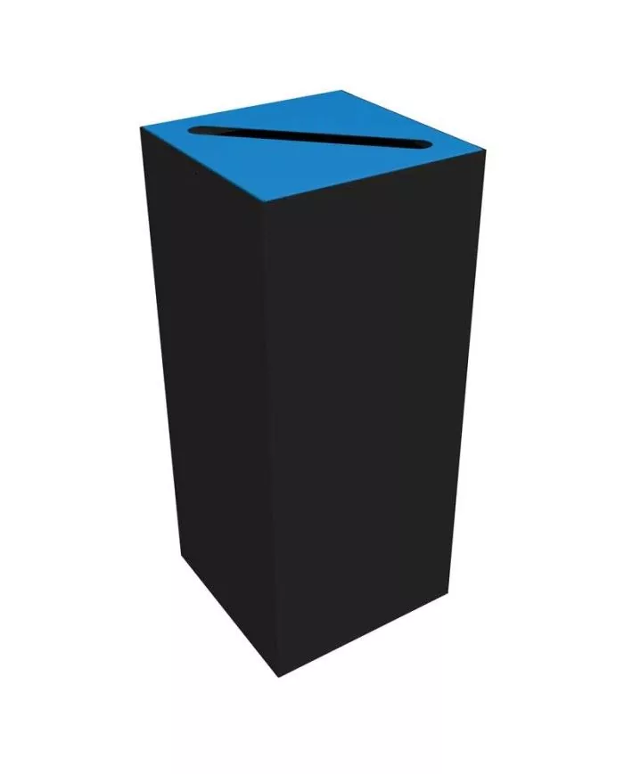 Poubelle de tri - design TERAFLEX 65L - BLEU PAPIER - Corps Gris Manganèse - Sans marquage - tri des déchets professionnels,