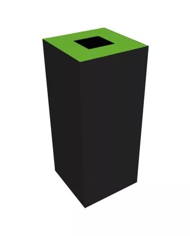 Poubelle de tri - design TERAFLEX 65L - VERT VERRE - Corps Gris Manganèse - Sans marquage - solution tri sélectif, bac de tri