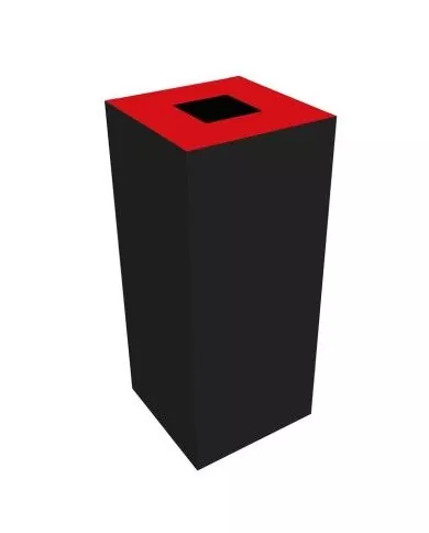 Poubelle tri sélectif design TERAFLEX 65L - ROUGE METAL - Corps Gris Manganèse - Sans marquage