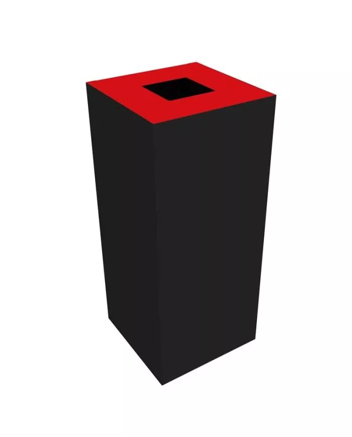 Poubelle de tri - design TERAFLEX 65L - ROUGE METAL - Corps Gris Manganèse - Sans marquage - tri des déchets professionnels,