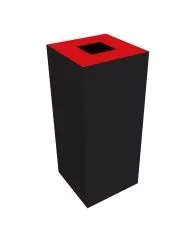 Poubelle de tri - design TERAFLEX 65L - ROUGE METAL - Corps Gris Manganèse - Sans marquage - tri des déchets professionnels,