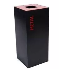 Poubelle de tri - design TERAFLEX 65L - ROUGE METAL - Corps Gris Manganèse - Marquage sérigraphie - conteneur de recyclage, Poubelle de tri - design TERAFLEX 65L - ROUGE METAL - Corps Gris Manganèse - Marquage sérigraphie - conteneur de recyclage,