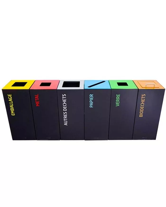 Poubelle de tri - design TERAFLEX 65L - JAUNE EMBALLAGES - Corps Gris Manganèse - Marquage sérigraphie - meuble de tri durable Poubelle de tri - design TERAFLEX 65L - JAUNE EMBALLAGES - Corps Gris Manganèse - Marquage sérigraphie - meuble de tri durable