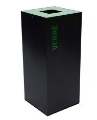 Poubelle de tri - design TERAFLEX 65L - VERT VERRE - Corps Gris Manganèse - Marquage sérigraphie - corbeille recyclage bureau, Poubelle de tri - design TERAFLEX 65L - VERT VERRE - Corps Gris Manganèse - Marquage sérigraphie - corbeille recyclage bureau,