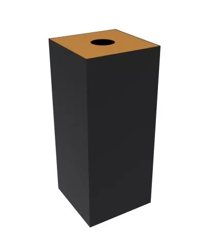 Poubelle tri sélectif design TERAFLEX 65L - MARRON GOBELETS - Corps Gris Manganèse - Sans marquage