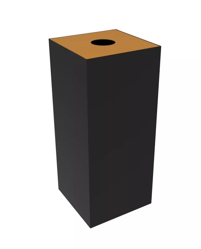 Poubelle de tri - design TERAFLEX 65L - MARRON GOBELETS - Corps Gris Manganèse - Sans marquage - meuble de tri durable, gestion