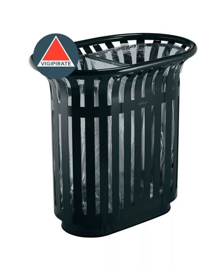 Poubelle de tri - TERALIP 2 x 60 L - Anthracite Mat - Extérieur - meuble de tri durable, poubelle compartimentée, mobilier de