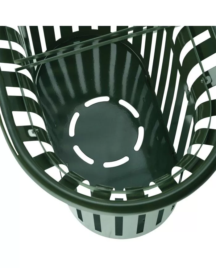 Poubelle de tri - TERALIP 2 x 60 L - Vert Mousse - Extérieur - station de tri moderne, poubelle compartimentée, recyclage Poubelle de tri - TERALIP 2 x 60 L - Vert Mousse - Extérieur - station de tri moderne, poubelle compartimentée, recyclage