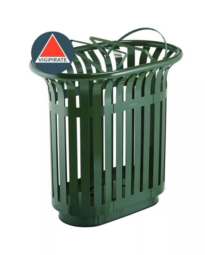 Poubelle de tri - TERALIP 2 x 60 L - Vert Mousse - Extérieur - poubelle compartimentée, station de tri moderne, tri des déchets