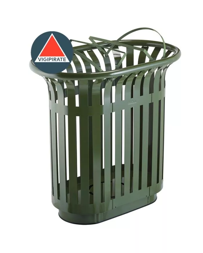 Poubelle de tri - TERALIP 2 x 60 L - Vert Olive - Extérieur - conteneur de recyclage, bac de tri design, gestion des déchets en