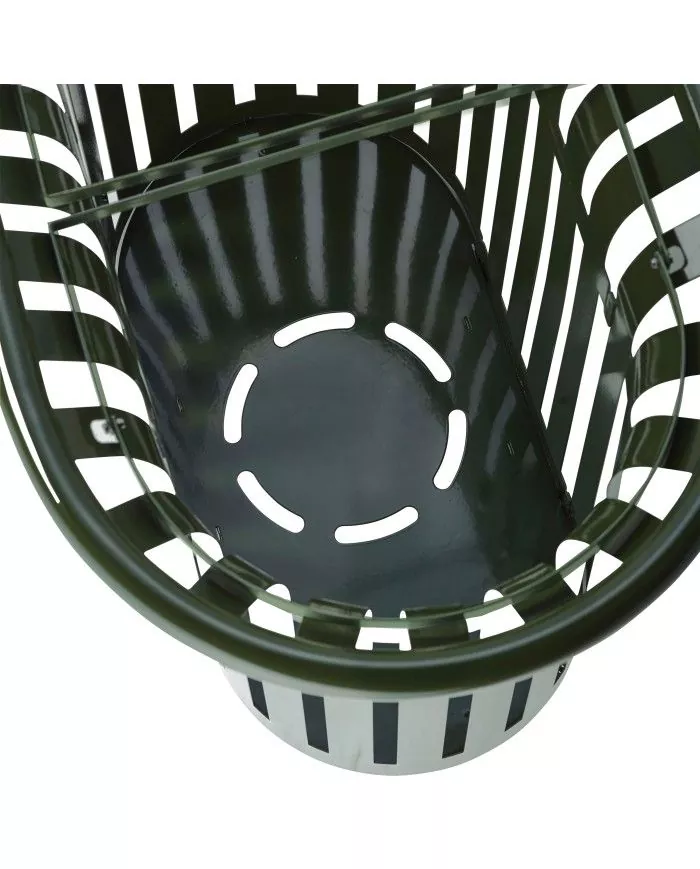 Poubelle de tri - TERALIP 2 x 60 L - Vert Olive - Extérieur - conteneur de recyclage, meuble de tri durable, station de tri