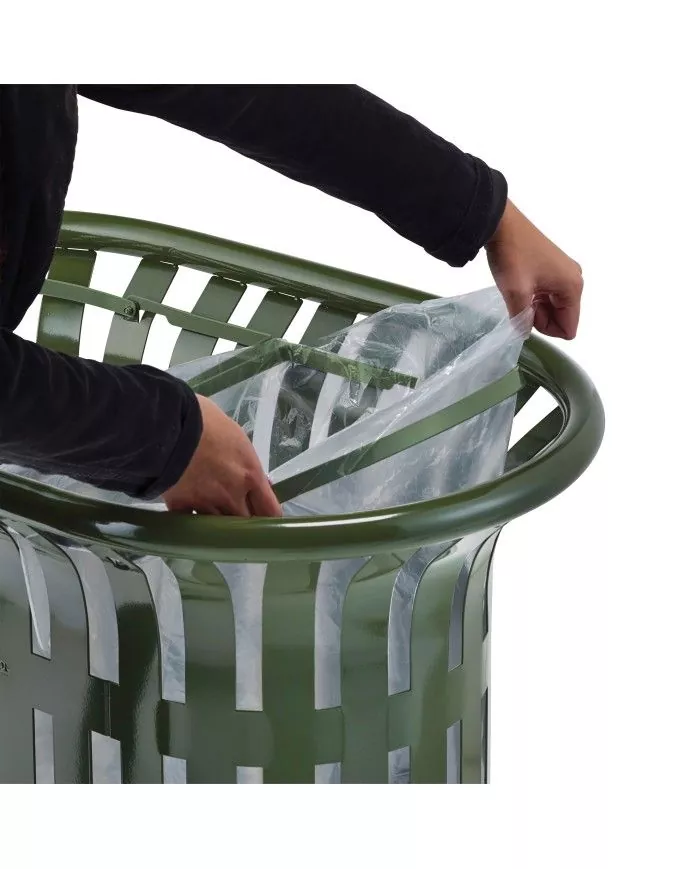 Poubelle de tri - TERALIP 2 x 60 L - Vert Olive - Extérieur - poubelle compartimentée, station de tri moderne, mobilier de tri