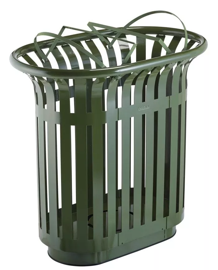 Poubelle de tri - TERALIP 2 x 60 L - Vert Olive - Extérieur - mobilier de tri écologique, meuble de tri durable, solution tri