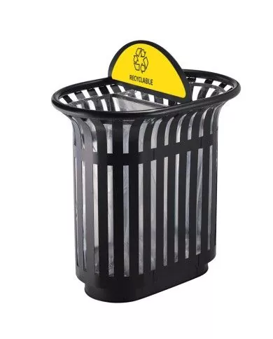 Poubelle de tri - TERALIP 2 x 60 L - Avec Totem - Gris Manganèse - Extérieur - bac de tri design, poubelle de tri sélectif, Poubelle de tri - TERALIP 2 x 60 L - Avec Totem - Gris Manganèse - Extérieur - bac de tri design, poubelle de tri sélectif,