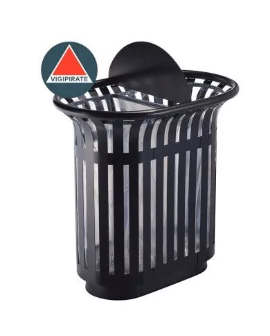 Poubelle de tri - TERALIP 2 x 60 L - Avec Totem - Anthracite Mat - Extérieur - station de tri moderne, poubelle de tri