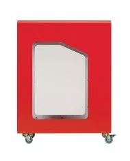 Poubelle de tri - de TERACUB VIGIPIRATE 90L - ROUGE METAL - Corps Blanc - bac de tri design, gestion des déchets en entreprise,