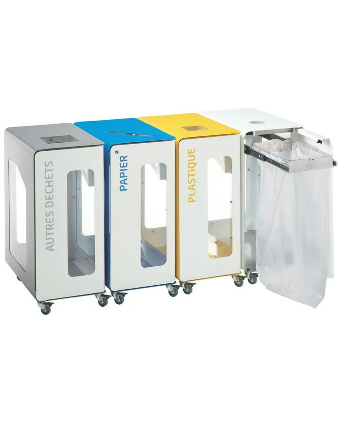 Poubelle de tri - de TERACUB VIGIPIRATE 90L - GRIS AUTRES DECHETS - Corps Blanc - meuble de tri durable, recyclage déchets