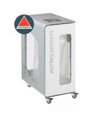 Poubelle de tri - de TERACUB VIGIPIRATE 90L - GRIS AUTRES DECHETS - Corps Blanc - corbeille recyclage bureau, bac de tri