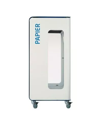 Poubelle de tri - de TERACUB VIGIPIRATE 90L - BLEU PAPIER - Corps Blanc - recyclage déchets triés, poubelle compartimentée,