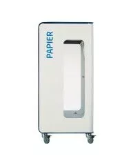 Poubelle de tri - de TERACUB VIGIPIRATE 90L - BLEU PAPIER - Corps Blanc - recyclage déchets triés, poubelle compartimentée,
