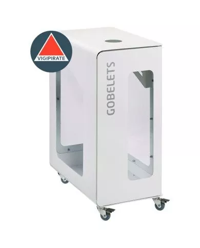 Poubelle de tri sélectif TERACUB VIGIPIRATE 90L - BLANC GOBELETS - Corps Blanc