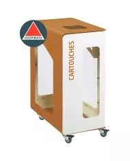 Poubelle de tri - de TERACUB VIGIPIRATE 90L - MARRON CARTOUCHES - Corps Blanc - gestion des déchets en entreprise, station de Poubelle de tri - de TERACUB VIGIPIRATE 90L - MARRON CARTOUCHES - Corps Blanc - gestion des déchets en entreprise, station de