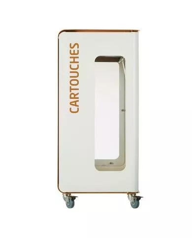 Poubelle de tri - de TERACUB VIGIPIRATE 90L - MARRON CARTOUCHES - Corps Blanc - poubelle compartimentée, solution tri sélectif,