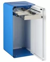 Poubelle de tri - de TERACUB VIGIPIRATE 90L - BLEU PAPIER - Corps Blanc - meuble de tri durable, corbeille recyclage bureau,