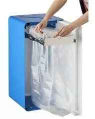 Poubelle de tri - de TERACUB VIGIPIRATE 90L - BLEU PAPIER - Corps Blanc - solution tri sélectif, corbeille recyclage bureau,