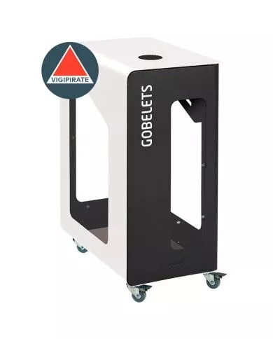 Poubelle de tri sélectif TERACUB VIGIPIRATE 90L - BLANC GOBELETS - Corps Gris Manganèse