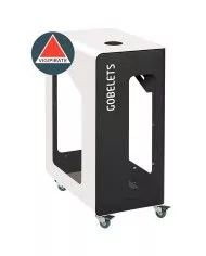 Poubelle de tri - de TERACUB VIGIPIRATE 90L - BLANC GOBELETS - Corps Gris Manganèse - bac de tri design, corbeille recyclage Poubelle de tri - de TERACUB VIGIPIRATE 90L - BLANC GOBELETS - Corps Gris Manganèse - bac de tri design, corbeille recyclage