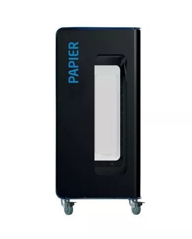 Poubelle de tri - de TERACUB VIGIPIRATE 90L - BLEU PAPIER - Corps Gris Manganèse - conteneur de recyclage, recyclage déchets